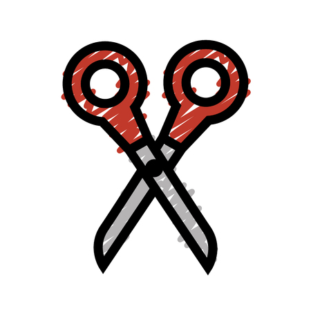 scissor tool icon over white background. colorful design. vector illustrationのイラスト素材