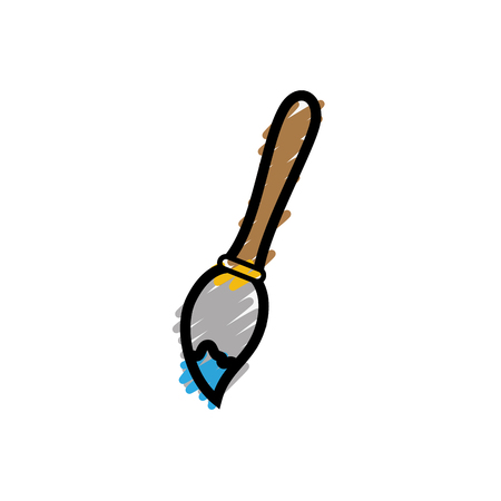 paint brush icon over white background. vector illustrationのイラスト素材