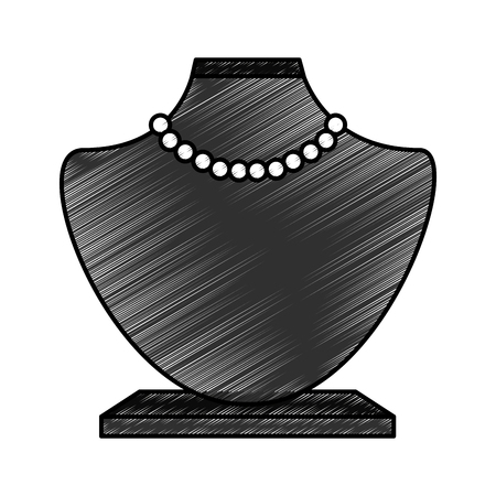 female manequin with necklace vector illustration designのイラスト素材