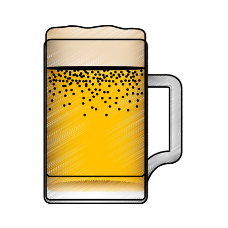 fresh beer in jar isolated icon vector illustration designのイラスト素材