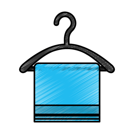 Drying hook with towel laundry icon vector illustration designのイラスト素材