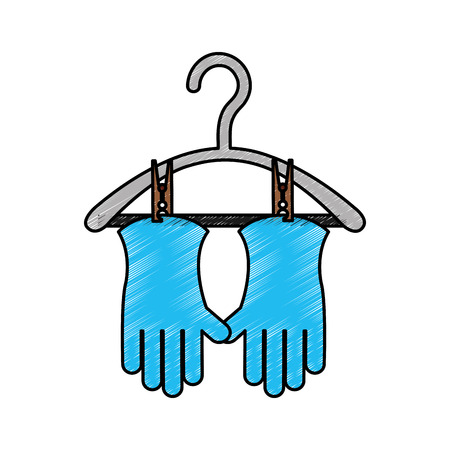 Drying hook with gloves laundry icon vector illustration designのイラスト素材