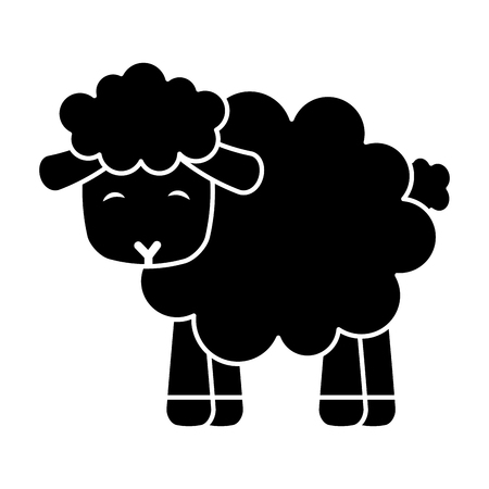 cute sheep manger character vector illustration designのイラスト素材