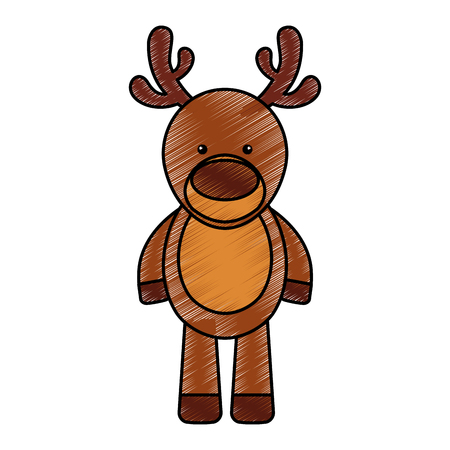 cute deer character icon vector illustration designのイラスト素材