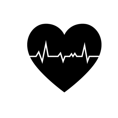 cardio heart icon over white background. vector illustrationのイラスト素材