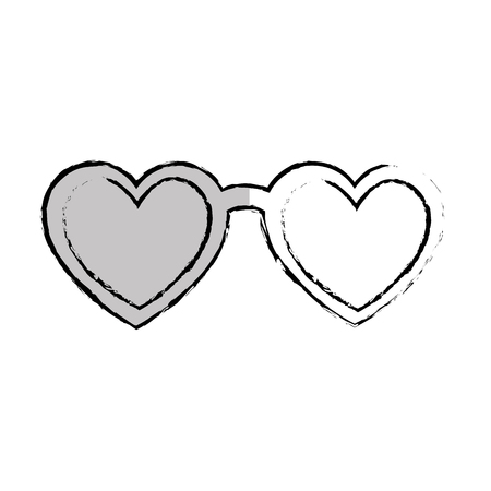 Eyeglasses with heart shape vector illustration designのイラスト素材