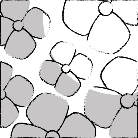 cute flowers pattern isolated icon vector illustration designのイラスト素材