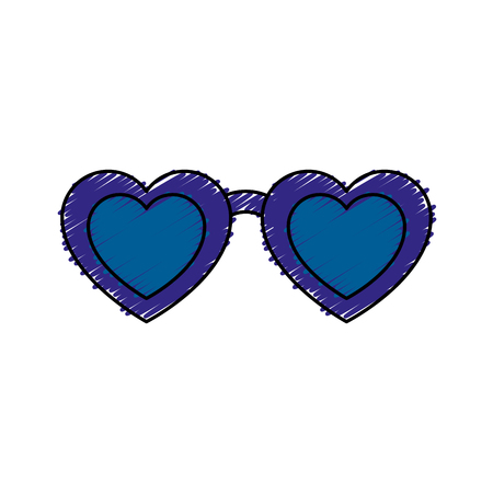 Eyeglasses with heart shape vector illustration designのイラスト素材