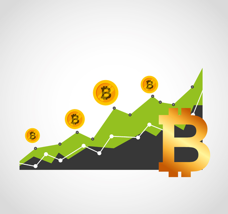 Bitcoins investment business icons vector illustration designのイラスト素材