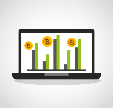 Bitcoins investment business icons vector illustration designのイラスト素材