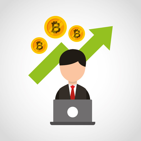 Bitcoins investment business icons vector illustration designのイラスト素材
