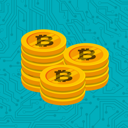 Bitcoins investment business icons vector illustration designのイラスト素材