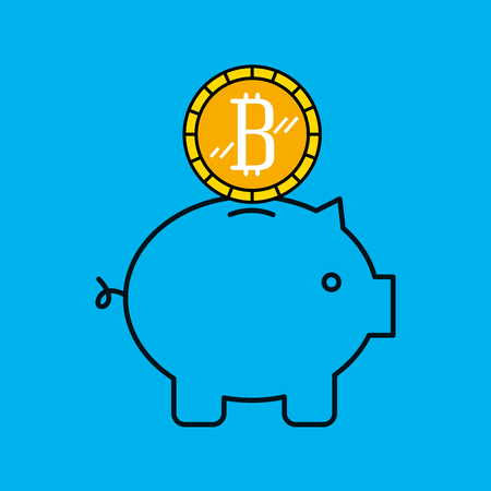 Bitcoins investment business icons vector illustration designのイラスト素材