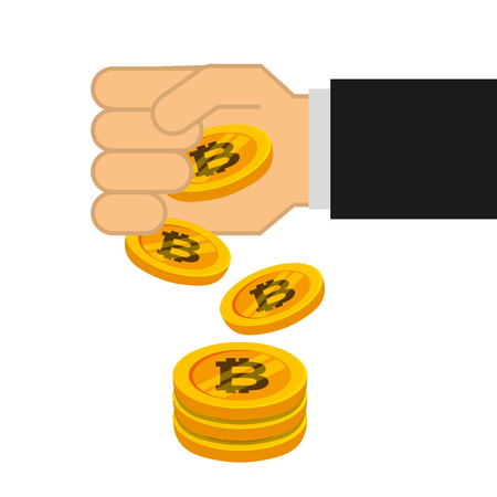 Bitcoins investment business icons vector illustration designのイラスト素材