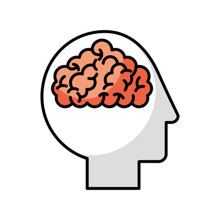 human head profile with brain vector illustration designのイラスト素材