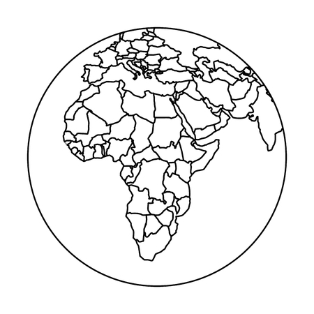 earth planet with maps vector illustration designのイラスト素材