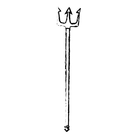 Trident devil fork icon vector illustration graphic designのイラスト素材