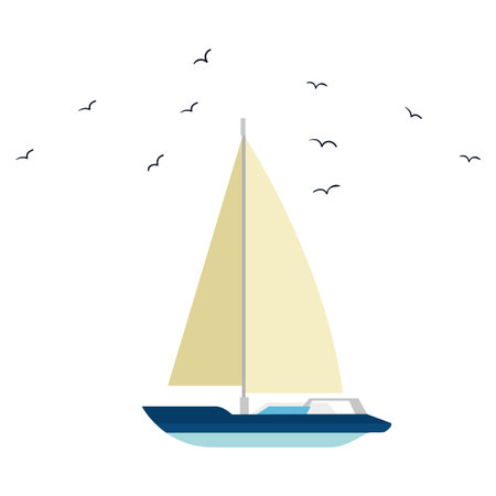 sailboat icon over white background. vector illustration
