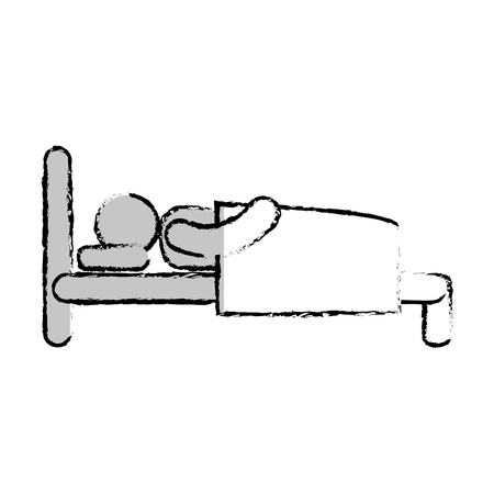 human asleep silhouette icon vector illustration designのイラスト素材