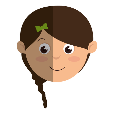 cute little girl character vector illustration designのイラスト素材