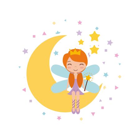 Cute little fairy character vector illustration designのイラスト素材