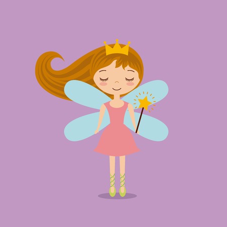 Cute little fairy character vector illustration designのイラスト素材
