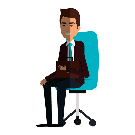 businessman in office chair avatar character icon vector illustration designのイラスト素材