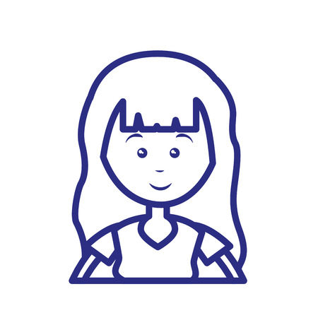 happy woman cartoon icon over white background. vector illustrationのイラスト素材