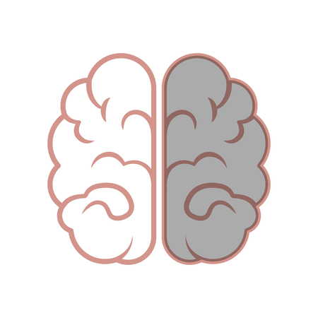 human brain icon over white background. vector illustrationのイラスト素材