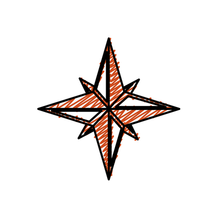 navigation star icon over white background. vector illustrationのイラスト素材