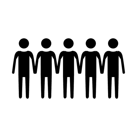 pictogram people icon over white background. vector illustrationのイラスト素材