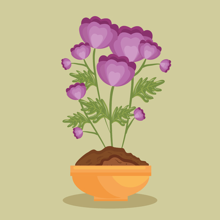 Cute flower in pot icon vector illustration designのイラスト素材