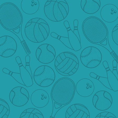 sports equipment flat icons vector illustration designのイラスト素材