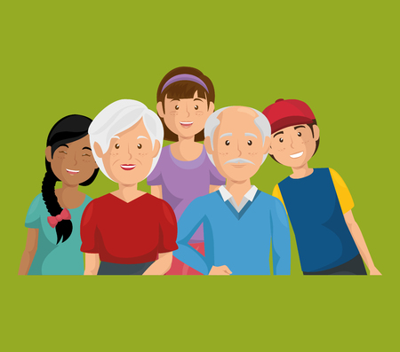 family group characters icon vector illustration designのイラスト素材