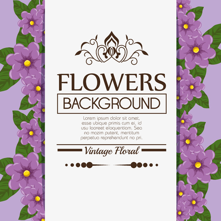 floral background decorative frame vector illustration designのイラスト素材