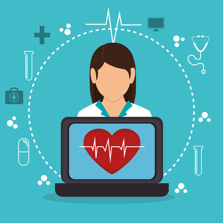 digital healthcare technology icon vector illustration designのイラスト素材