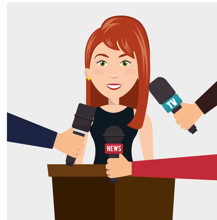 Interview person on news vector illustration designのイラスト素材