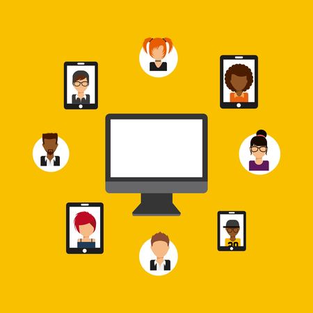 social media community icons vector illustration designのイラスト素材