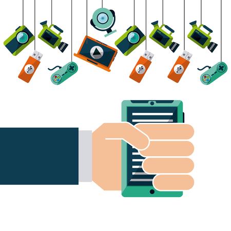 smartphone technology device electronic icon vector illustration designのイラスト素材