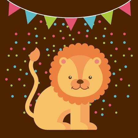 animal cute birthday party celebration vector illustration designのイラスト素材