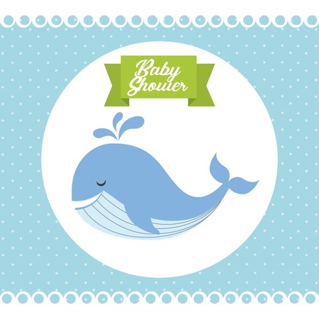 animal cute baby shower invitation vector illustration designのイラスト素材