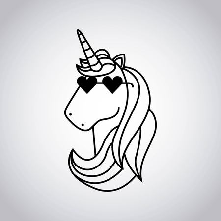 drawing cute unicorn icon vector illustration designのイラスト素材