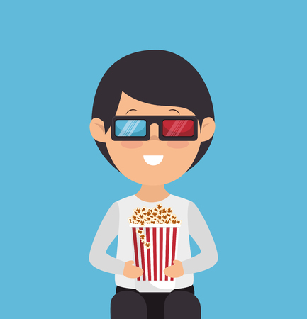 person with glasses 3d vector illustration designのイラスト素材