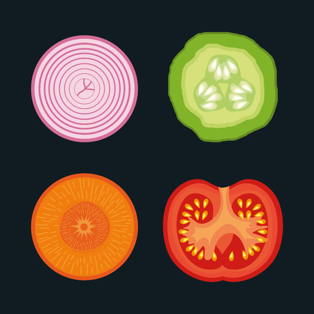 healthy food vegan icons vector illustration designのイラスト素材