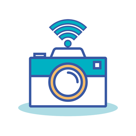 camera photographic with icon vector illustration designのイラスト素材
