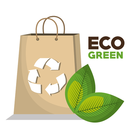 shopping bag with recycle symbol vector illustration designのイラスト素材