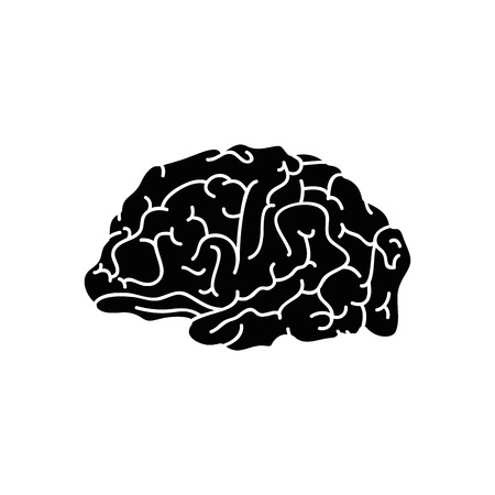brain icon over white background. vector illustrationのイラスト素材