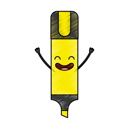 Highlighter pen kawaii character vector illustration design.のイラスト素材