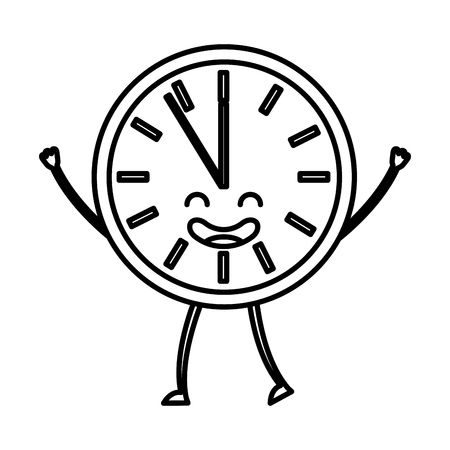 Time clock kawaii character vector illustration design.のイラスト素材