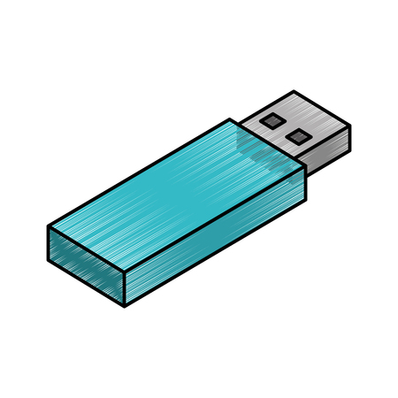 usb memory isometric icon vector illustration designのイラスト素材